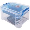 Advantus Divided Supply Box, Clear Blue, 10.1" L, 7.5" W, 6.5" H AVT37375